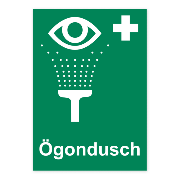 Skylten - &Ouml;gondusch. &Ouml;gondusch anges med en 148x210 mm sj&auml;lvh&auml;ftande dekal, perfekt f&ouml;r att snabbt och effektivt dirigerar personal och bes&ouml;kare till &ouml;gonduschen.