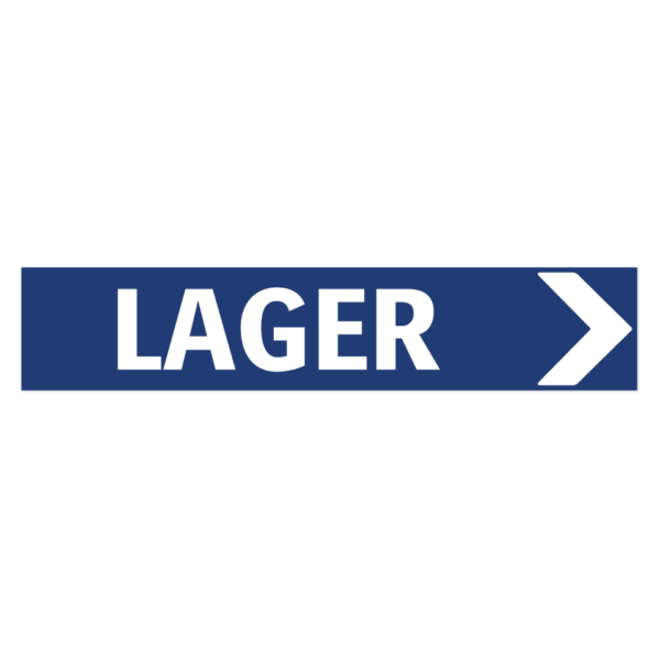 Skylten - Lager pil h&ouml;ger. Skylt f&ouml;r lager med h&ouml;gerpil, hj&auml;lper att guida personal och transport&ouml;rer till r&auml;tt lager. Tillg&auml;nglig i olika material och storlekar av aluminium f&ouml;r v&auml;gg- eller stolpmontage.