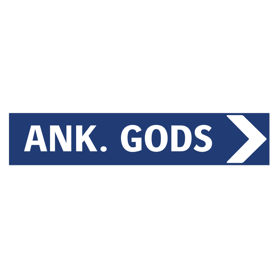 Ankommande gods pil höger-skylten har storleken 750x150mm och tillverkas i materialet Aluminium 2mm Plan. Denna standardskylt kan anpassas så att du kan skapa din egen version av skylten.
